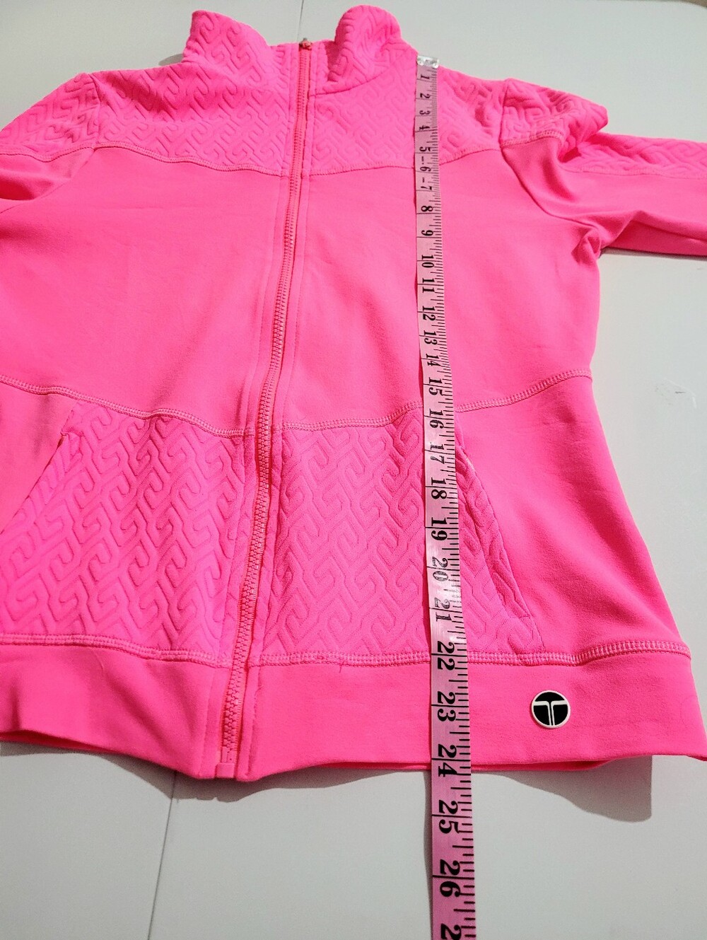 Trina Turk Recreation Activewear Set Jacket & Crop Leggings Pink Black Women L - Picture 7 of 16